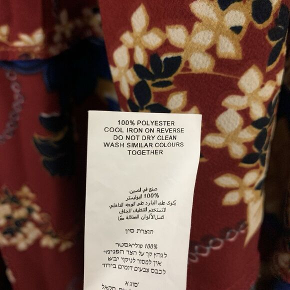 Missguided Plus Floral Wrap Dress Long Bell Sleeve Size 20 Red - Picture 6 of 7